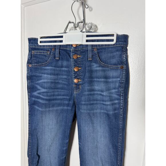 Madewell 10" High-Rise Skinny Raw Hem Denim Button Fly Jeans Women's 28 - Picture 5 of 12